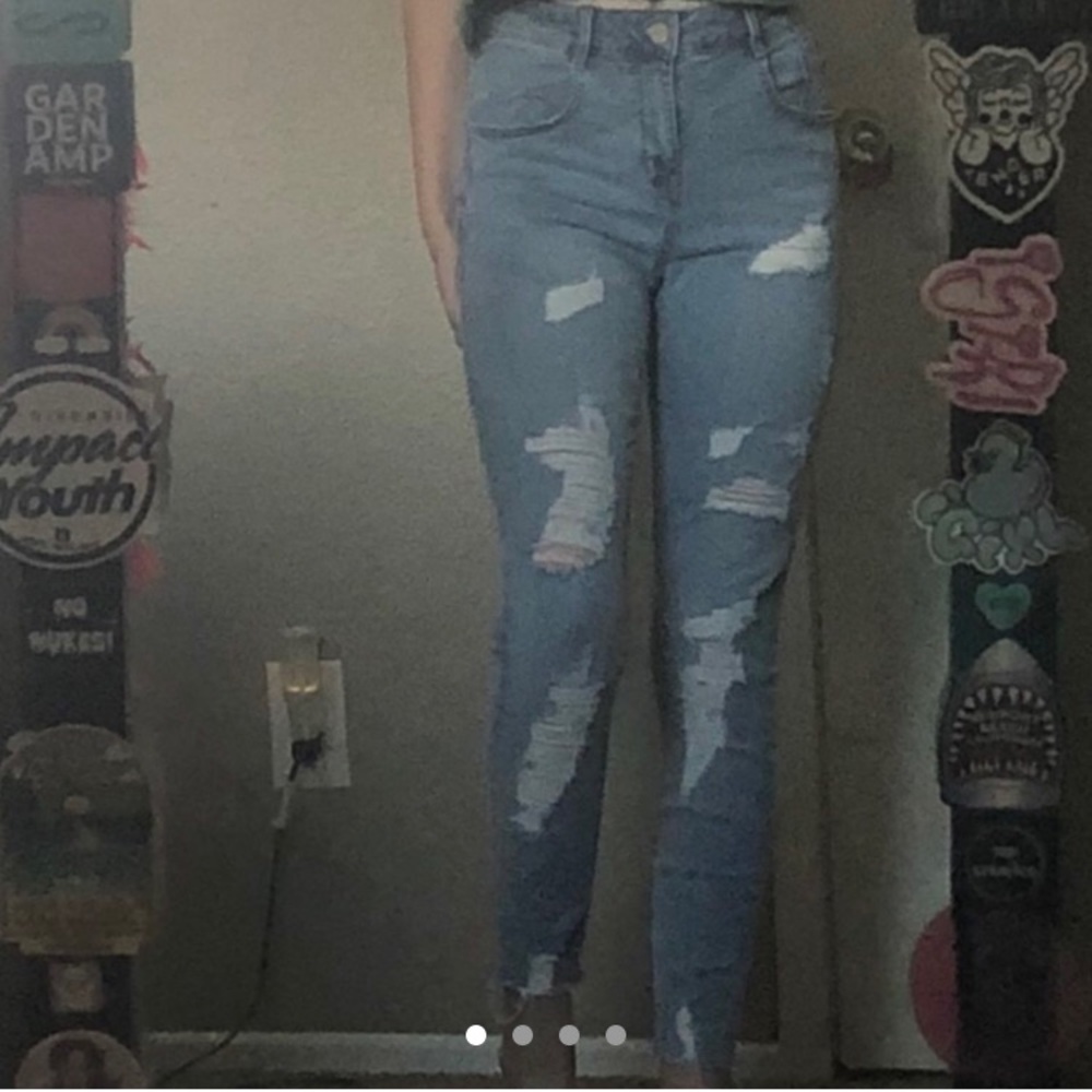 blue age denim ripped skinny jeans
